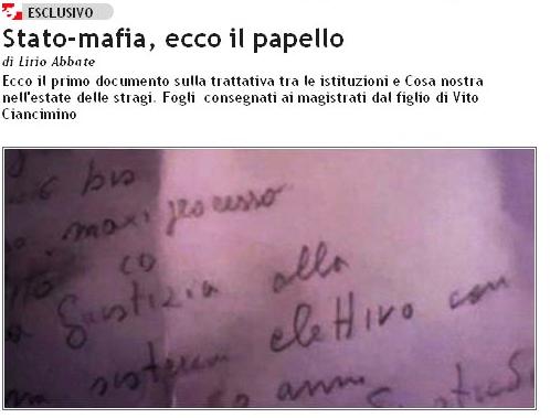 Stato-Mafia: Il Papello